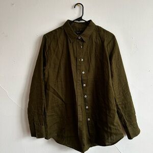 *NWT* Quince Olive Women's Button Down Shirt (100% Linen)